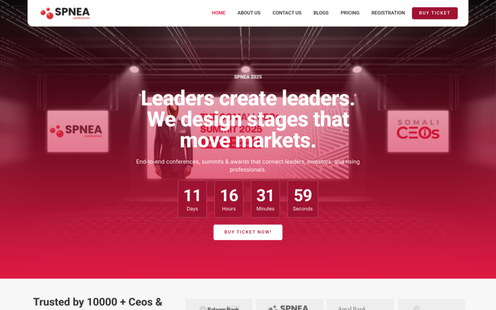 SPNEA Conferences Website website screenshot